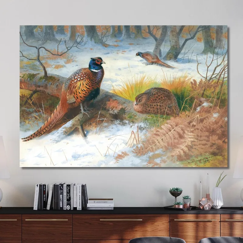 Fasane Im Schnee Archibald Thorburn