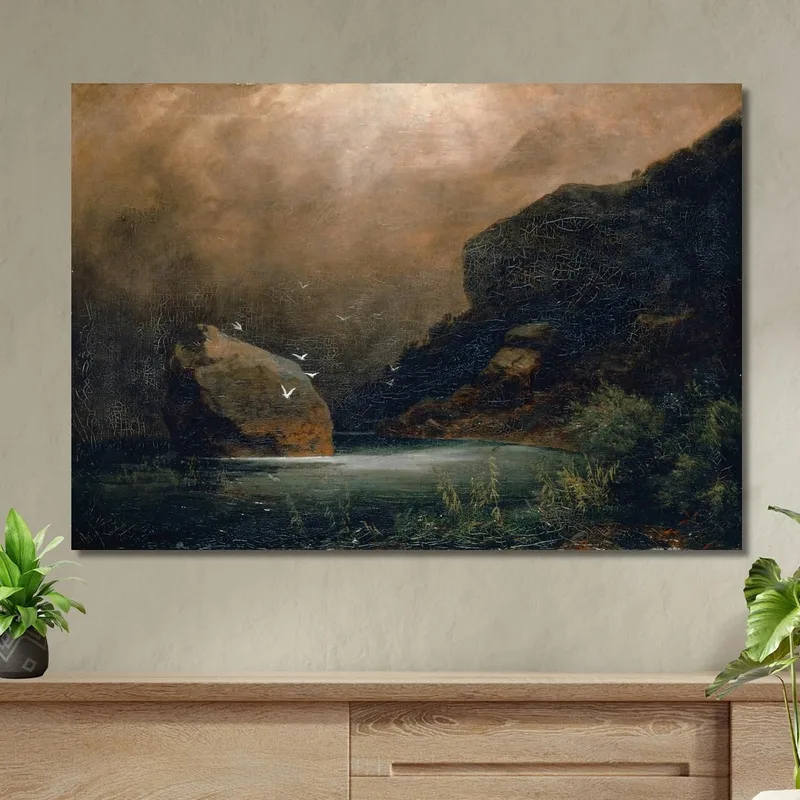 Lac De Montagne Avec Des Mouettes Arnold Böcklin