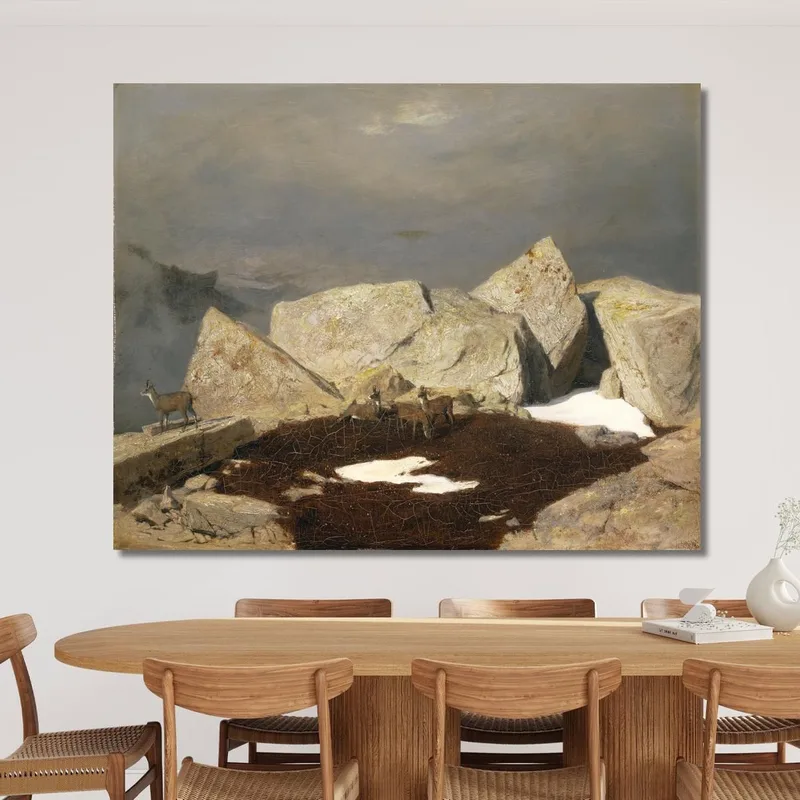 Paysage De Montagne Avec Des Chamois Arnold Böcklin