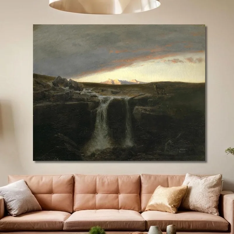 Paysage De Montagne Avec Cascade Arnold Böcklin