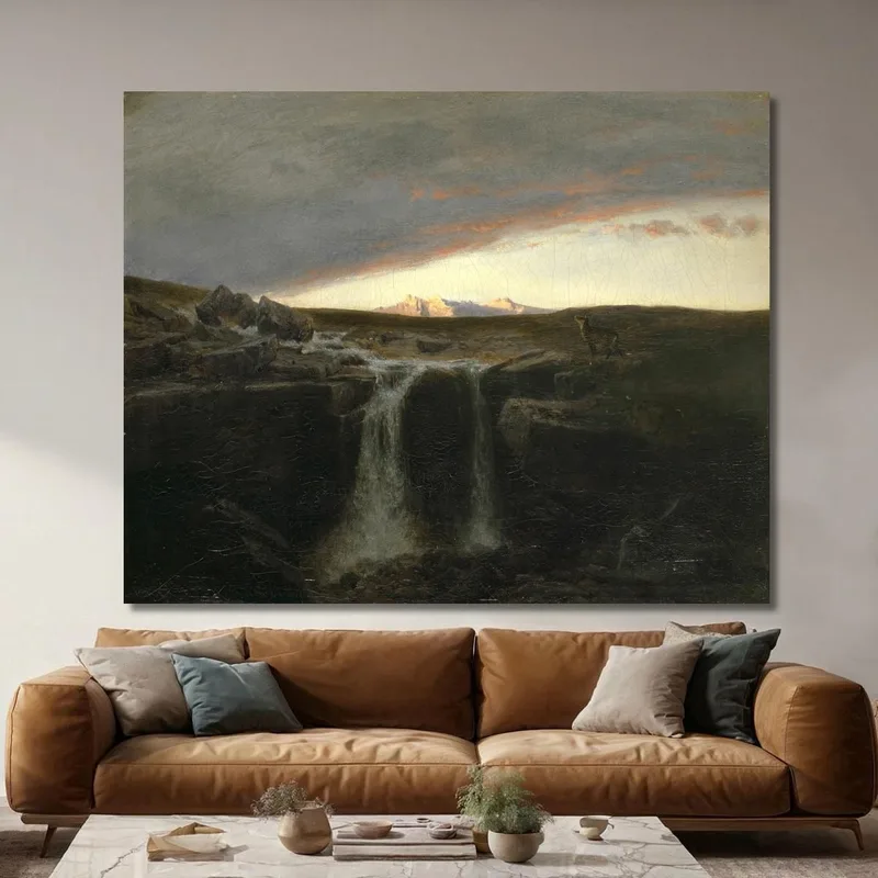 Paysage De Montagne Avec Cascade Arnold Böcklin