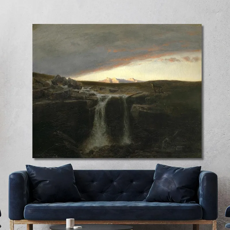 Paysage De Montagne Avec Cascade Arnold Böcklin