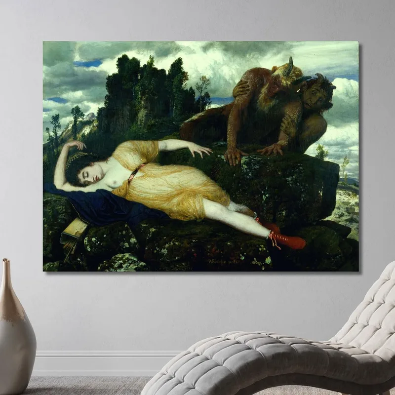 Diana Dormida Observada Por Dos Faunos Arnold Böcklin