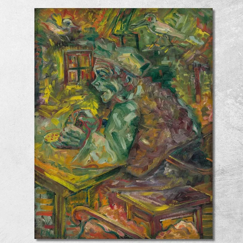 Am Tisch Arnold Peter Weisz-Kubínčan drucken auf leinwand