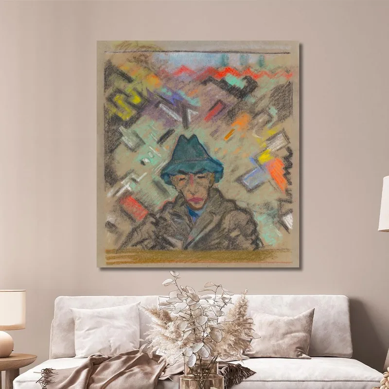 Bust Of A Man In A Hat With Decorative Background 2 Arnold Peter Weisz-Kubínčan