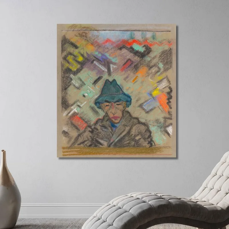 Bust Of A Man In A Hat With Decorative Background 2 Arnold Peter Weisz-Kubínčan