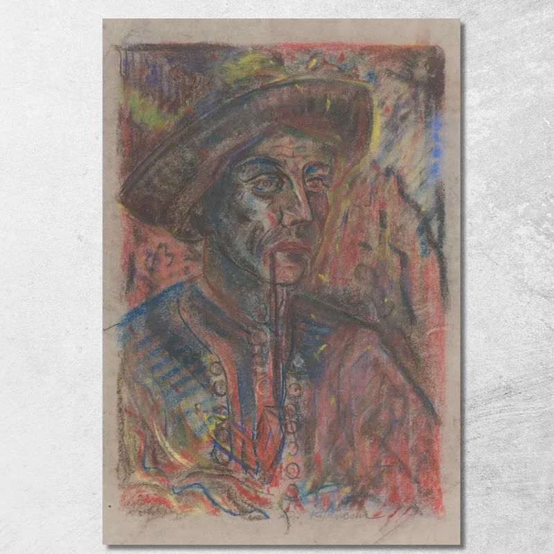 Bauer Mit Pfeife Arnold Peter Weisz-Kubínčan drucken auf leinwand