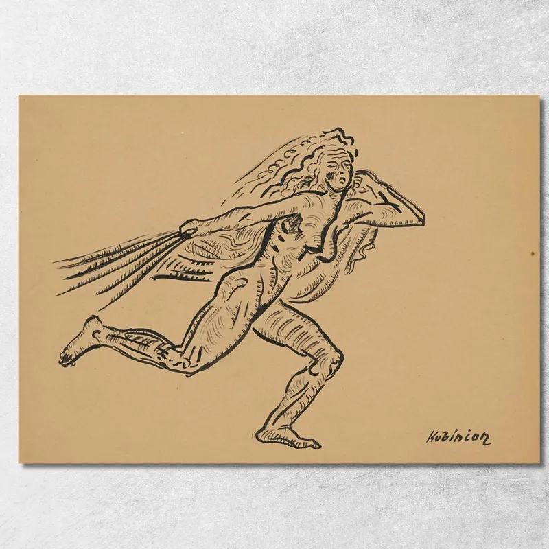 Weibliche Figur Wind Arnold Peter Weisz-Kubínčan drucken auf leinwand