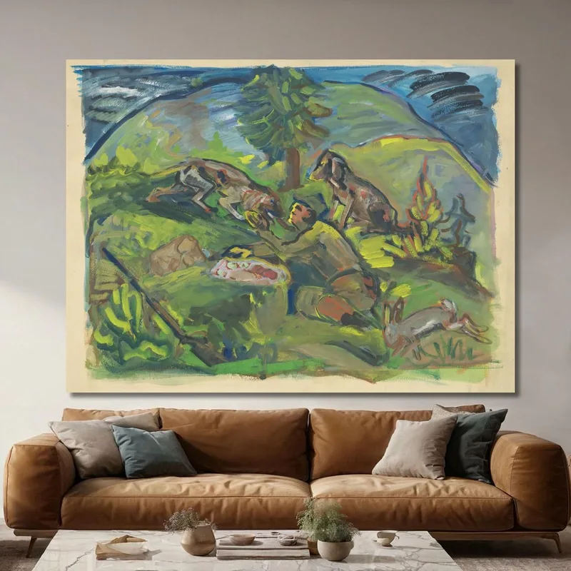 Hunting Motif Arnold Peter Weisz-Kubínčan