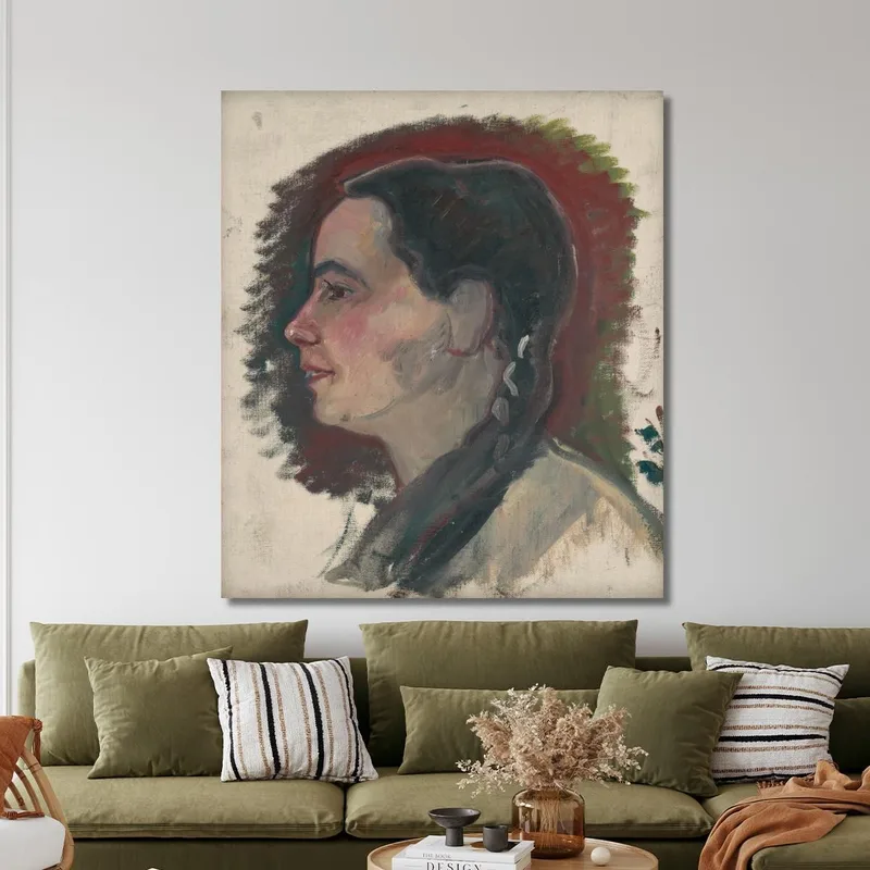 Portrait Of A Young Woman With A Braid Arnold Peter Weisz-Kubínčan