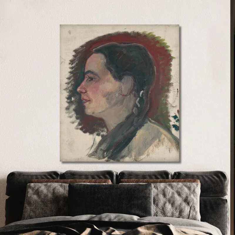 Portrait Of A Young Woman With A Braid Arnold Peter Weisz-Kubínčan