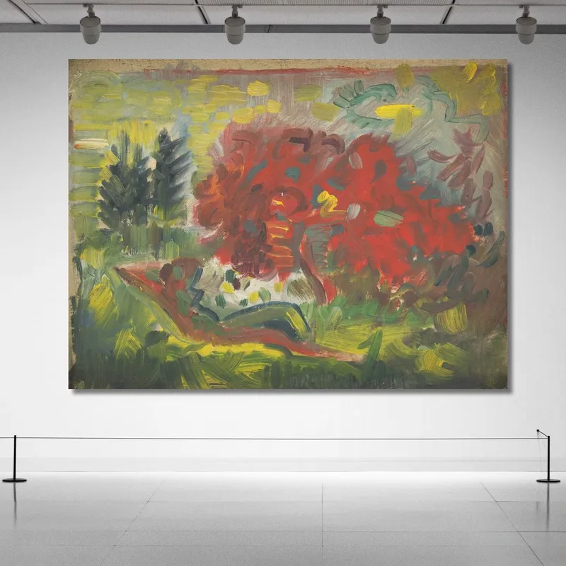 Reclining Nude In A Garden Arnold Peter Weisz-Kubínčan