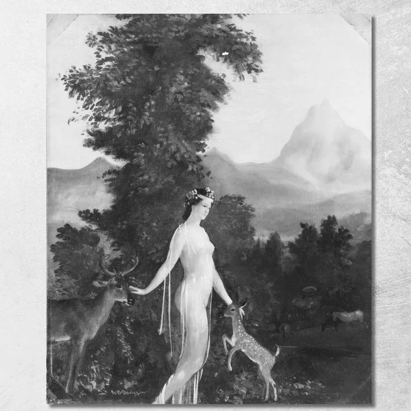Artemide Arthur Bowen Davies quadro stampa su tela