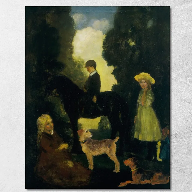 Bambini, Cani E Pony Arthur Bowen Davies quadro stampa su tela
