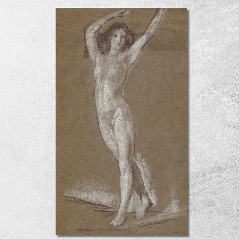 Nudo Femminile In Piedi Arthur Bowen Davies quadro stampa su tela
