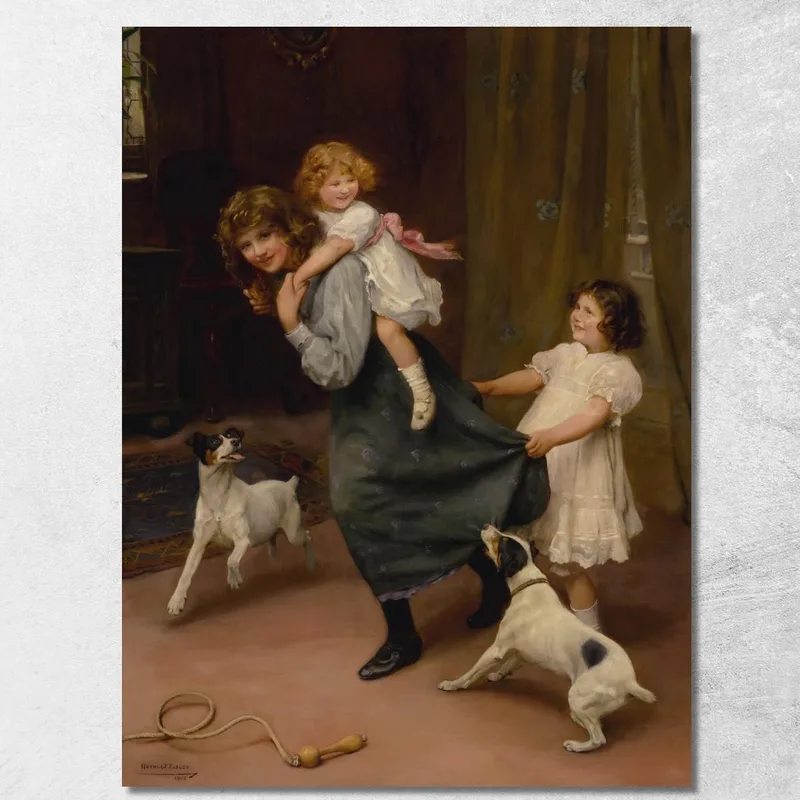 A Caballito Arthur John Elsley cuadro en lienzo