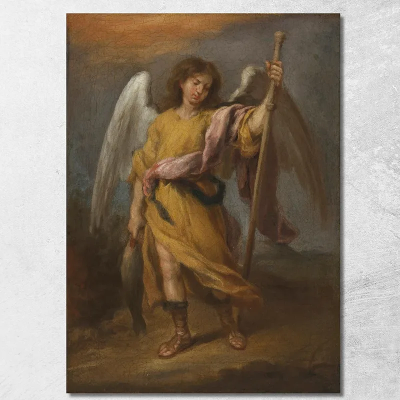 Arcangelo Raffaele Bartolomé Estebán Murillo quadro stampa su tela