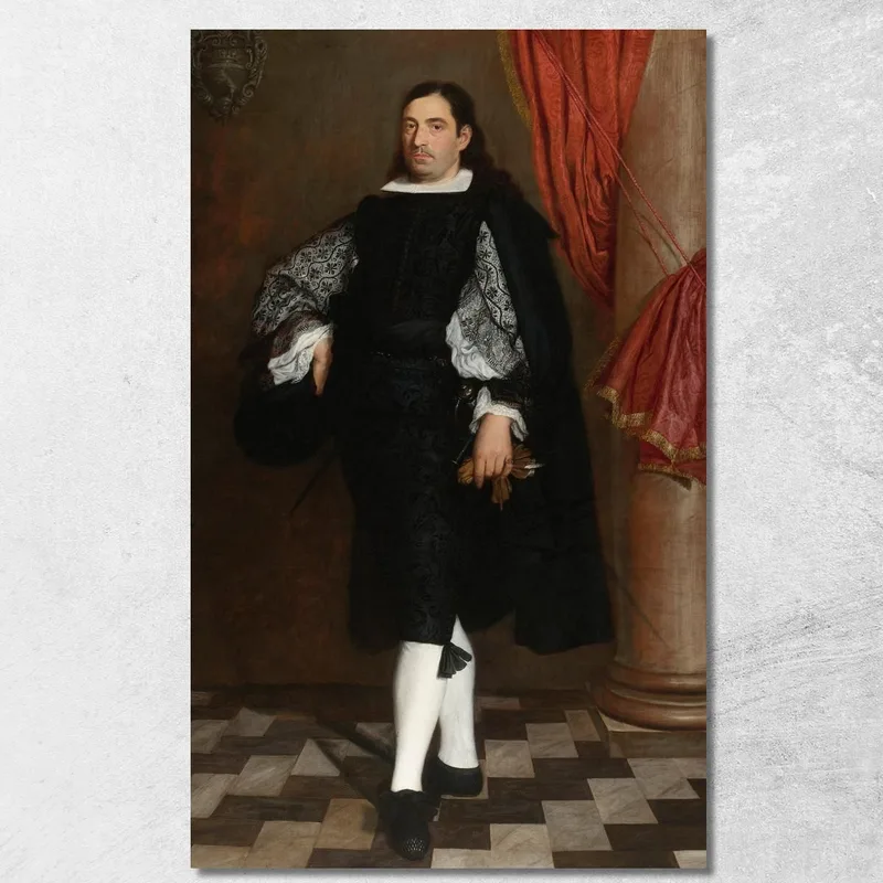 Ritratto Di Un Gentiluomo, Presumibilmente Un Membro Della Famiglia Ostigliani Bartolomé Estebán Murillo quadro stampa su tela