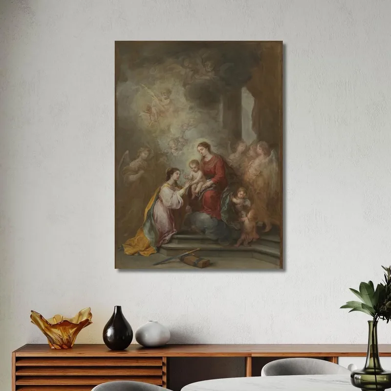 Die Mystische Hochzeit Der Heiligen Katharina Bartolomé Estebán Murillo