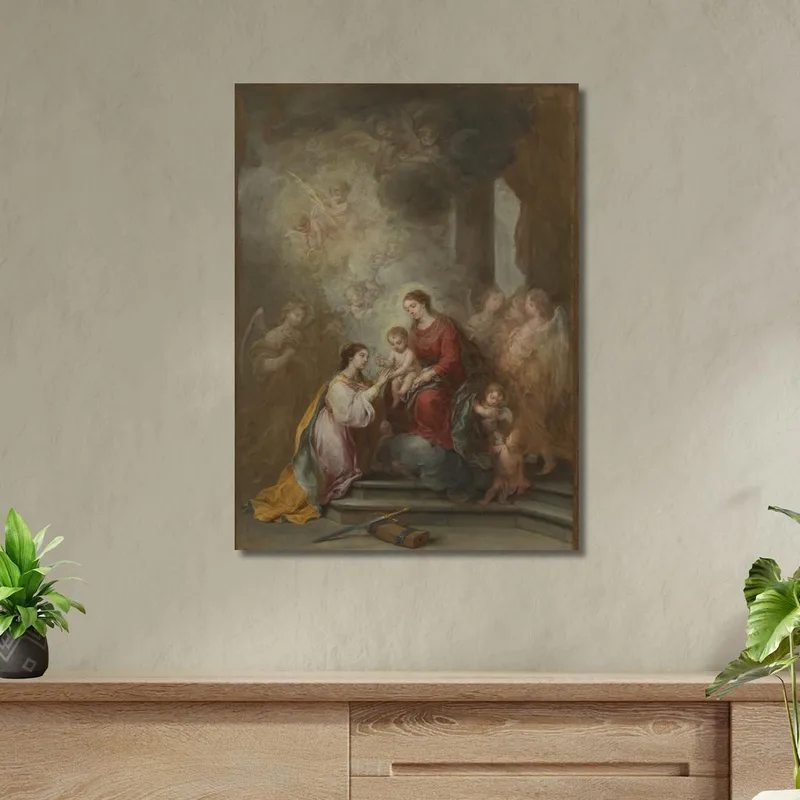 Die Mystische Hochzeit Der Heiligen Katharina Bartolomé Estebán Murillo
