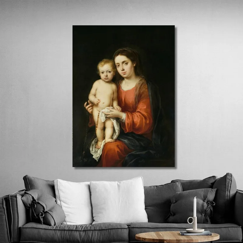 La Vergine Con Il Bambino Con Un Rosario Bartolomé Estebán Murillo