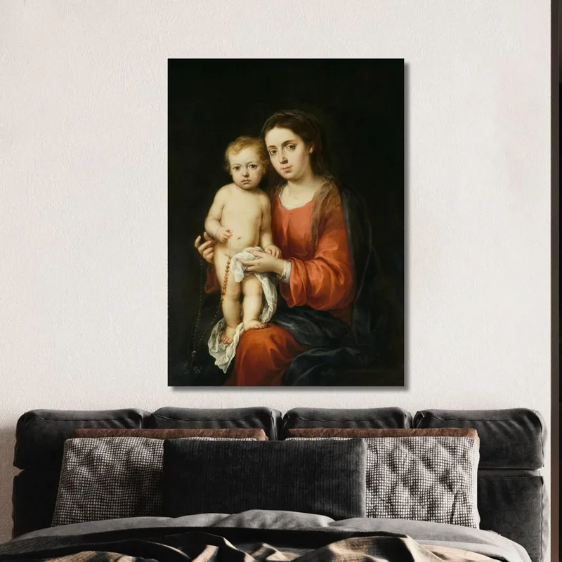 La Vergine Con Il Bambino Con Un Rosario Bartolomé Estebán Murillo