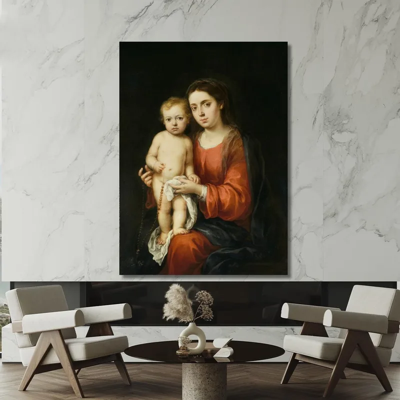 La Vergine Con Il Bambino Con Un Rosario Bartolomé Estebán Murillo