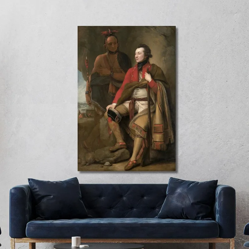 Il Colonnello Guy Johnson E Il Capitano Karonghyontye David Hill Benjamin West quadro stampa su tela