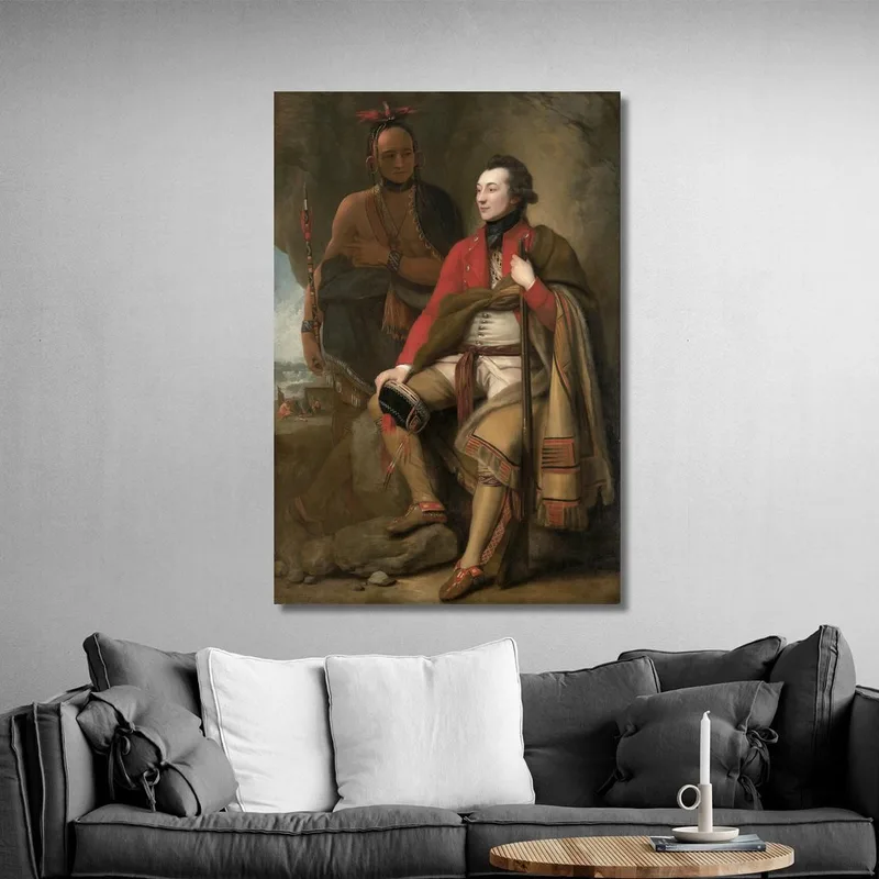 Il Colonnello Guy Johnson E Il Capitano Karonghyontye David Hill Benjamin West quadro stampa su tela