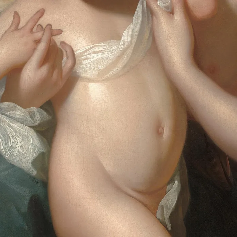 Cupido Punto Da Un'Ape È Accudito Da Sua Madre Benjamin West quadro stampa su tela