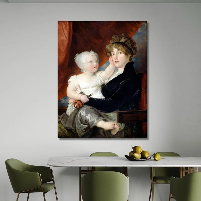 La Signora Benjamin West Ii Con Suo Figlio Benjamin West Iii Benjamin West quadro stampa su tela