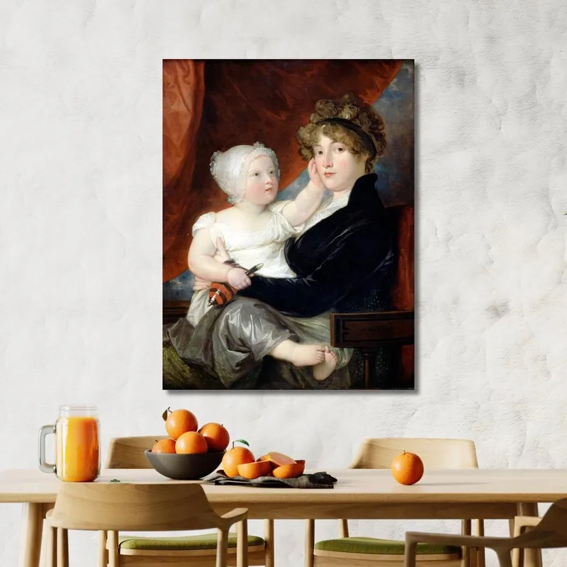 La Signora Benjamin West Ii Con Suo Figlio Benjamin West Iii Benjamin West quadro stampa su tela