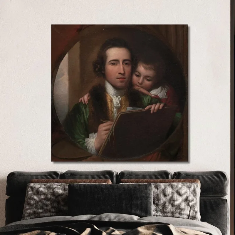 L'Artista E Suo Figlio Raffaello Benjamin West quadro stampa su tela