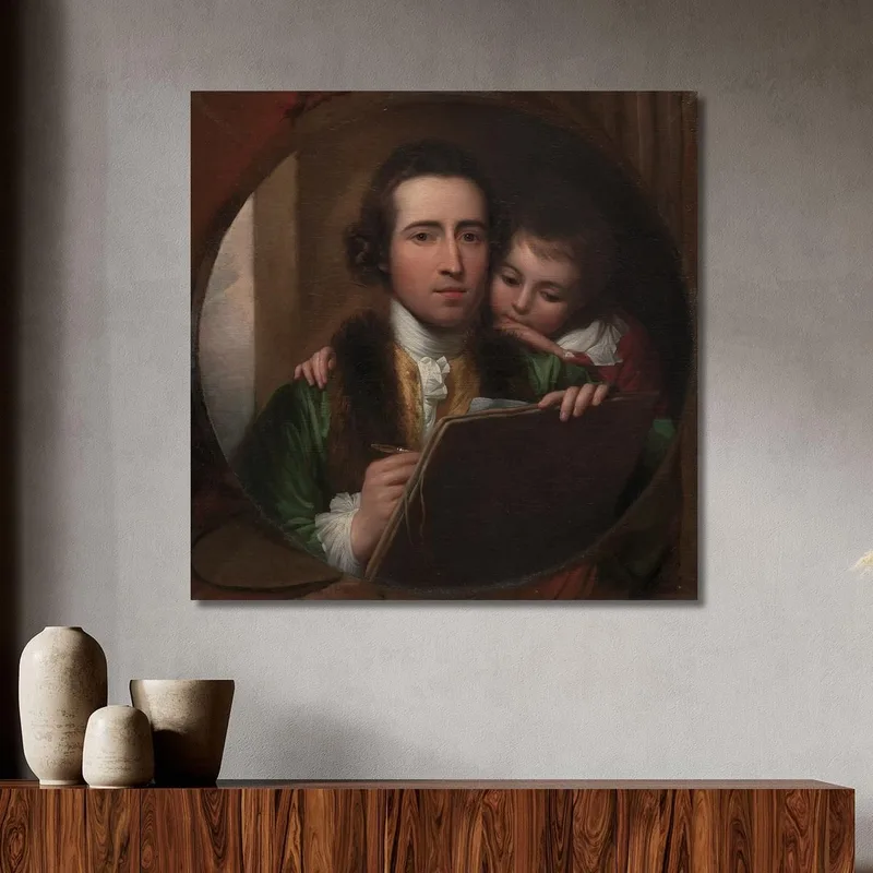 L'Artista E Suo Figlio Raffaello Benjamin West quadro stampa su tela