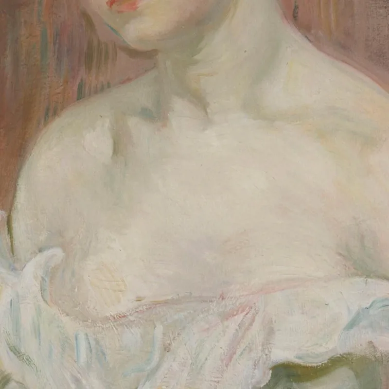 Joven Con Escote Y Flor En El Cabello Berthe Morisot