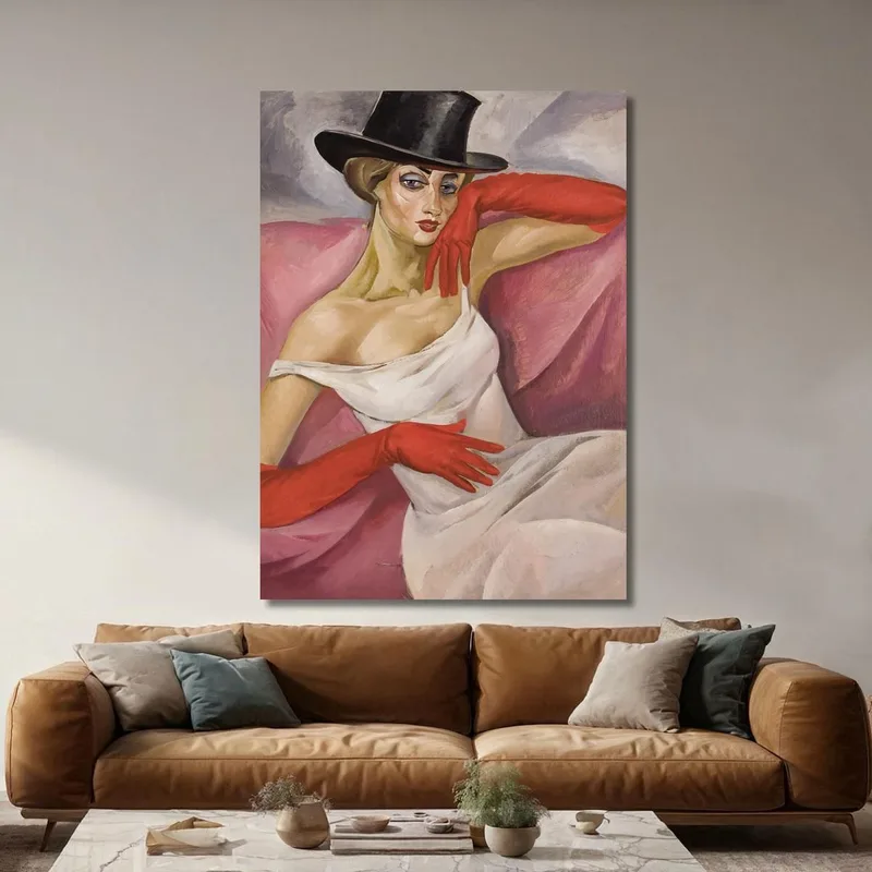 Lady In Top Hat Boris Grigoriev