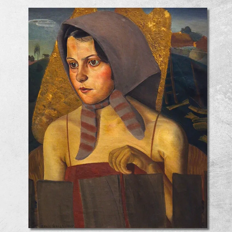 Russisches Bauernmädchen Boris Grigoriev drucken auf leinwand