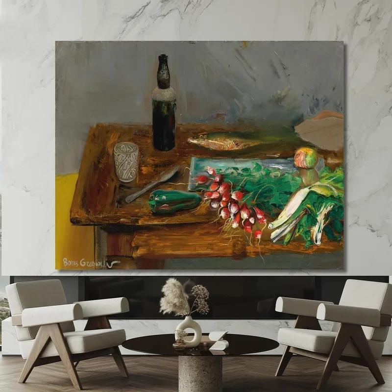 Bodegón Con Rábanos Boris Grigoriev