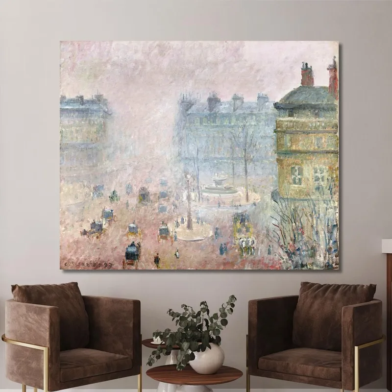 Place Du Theater Francais Fog Effect 1897 Camille Pissarro