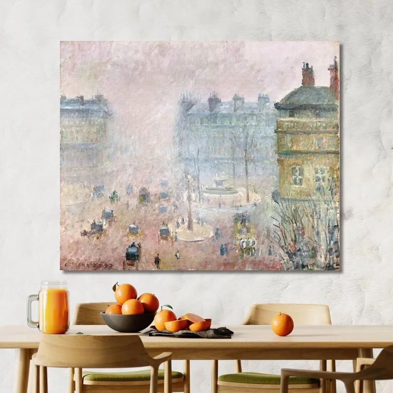 Place Du Theater Francais Fog Effect 1897 Camille Pissarro