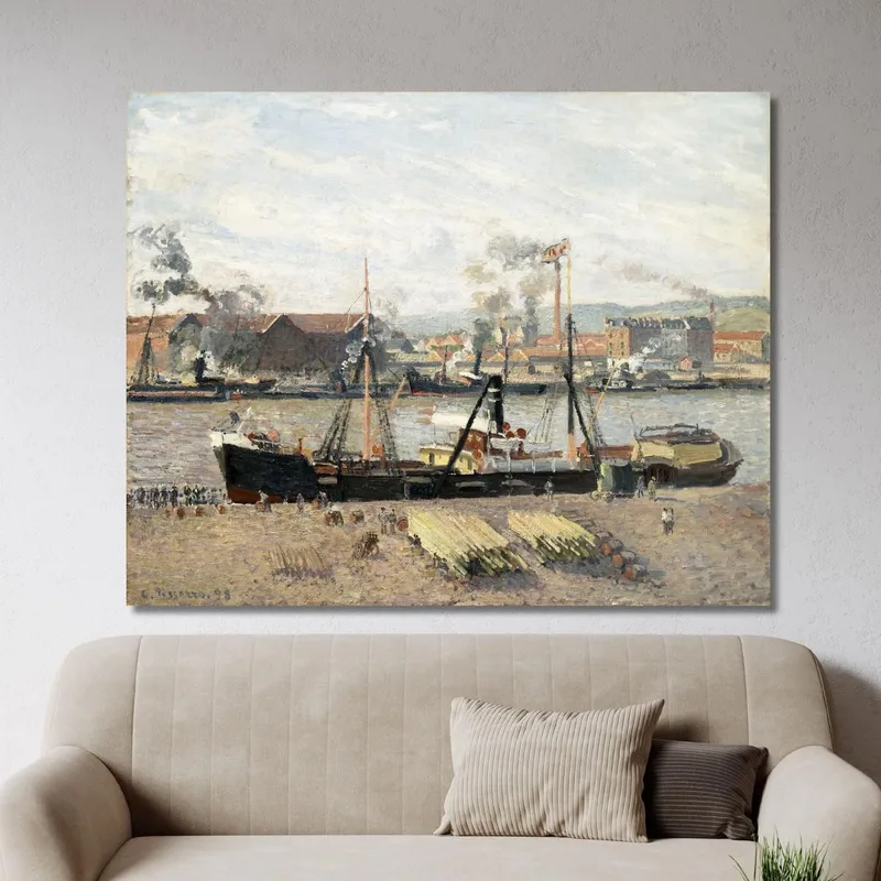 Porto Di Rouen Scarico Legname 1898 Camille Pissarro