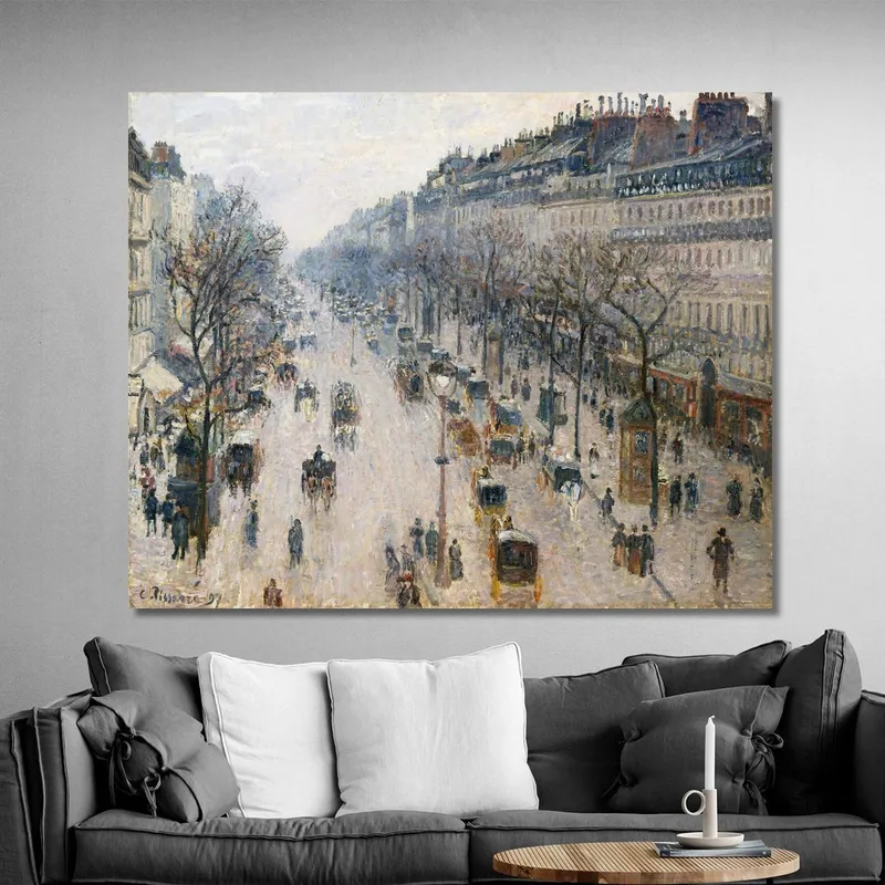 Der Boulevard Montmartre An Einem Wintermorgen 1897 Camille Pissarro