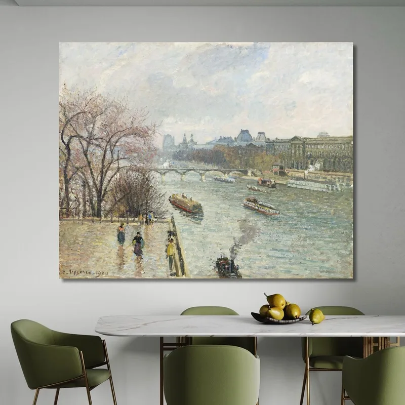 Il Louvre Pomeriggio Piovoso 1900 Camille Pissarro