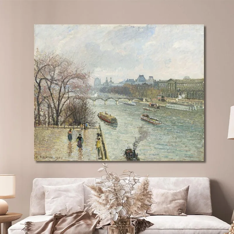 Il Louvre Pomeriggio Piovoso 1900 Camille Pissarro