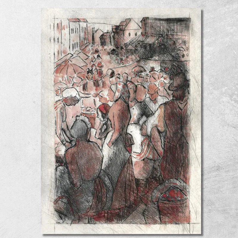 Il Mercato Di Gisors Camille Pissarro quadro stampa su tela