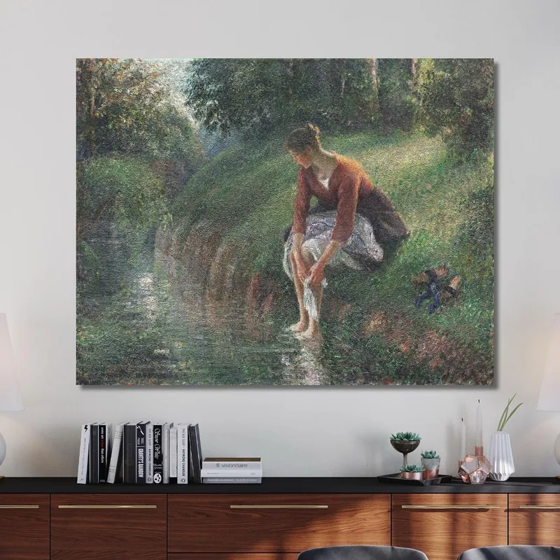 Donna Che Si Bagna I Piedi In Un Ruscello Camille Pissarro