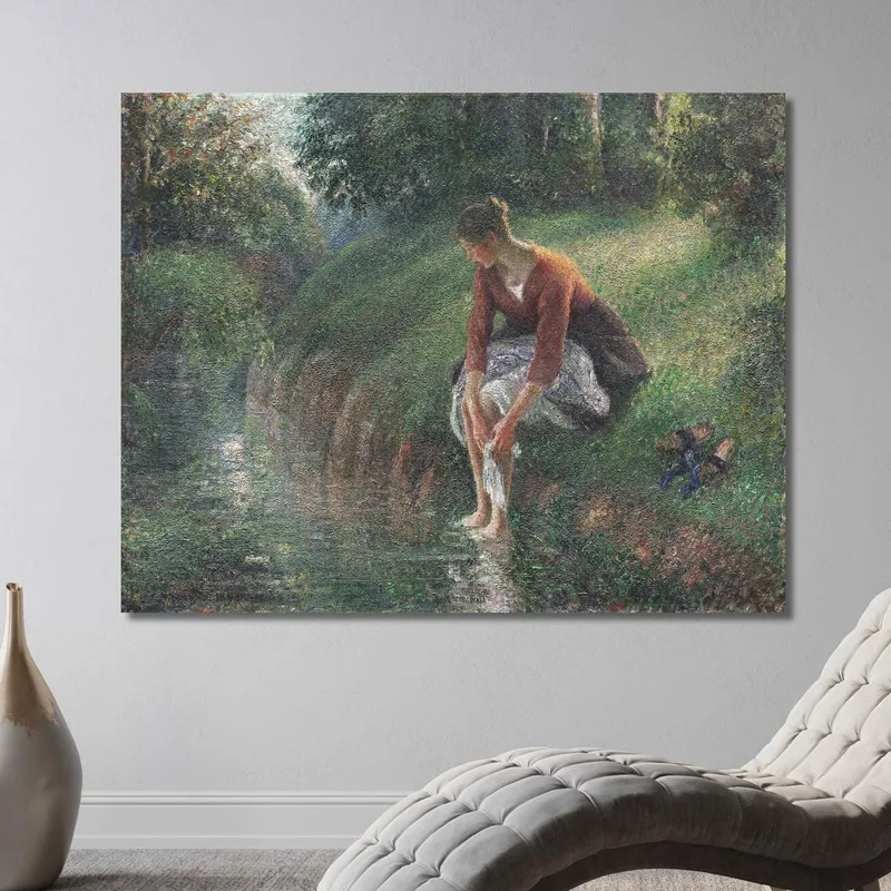 Donna Che Si Bagna I Piedi In Un Ruscello Camille Pissarro