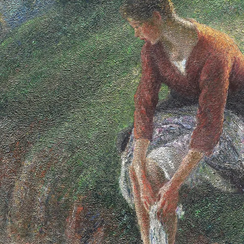 Donna Che Si Bagna I Piedi In Un Ruscello Camille Pissarro