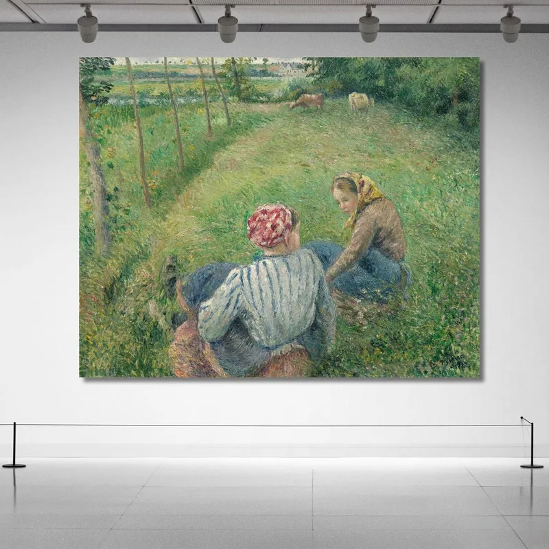 Giovani Contadine Che Riposano Nei Campi Vicino A Pontoise 1882 Camille Pissarro