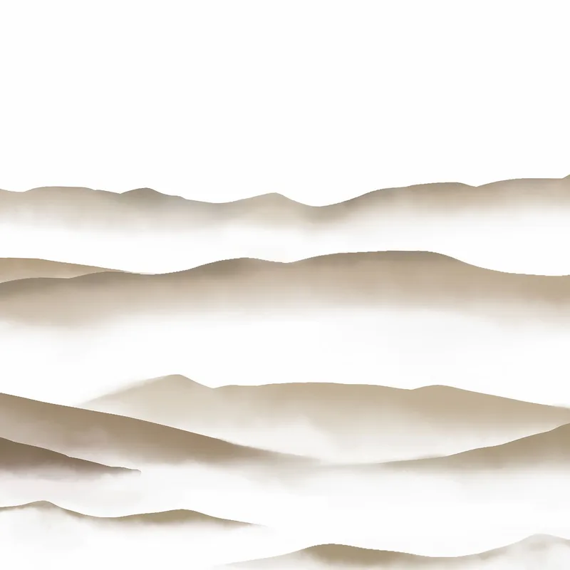 Abstract Landscape Painting Misty Beige And White Minimalist Mountainous Landscape